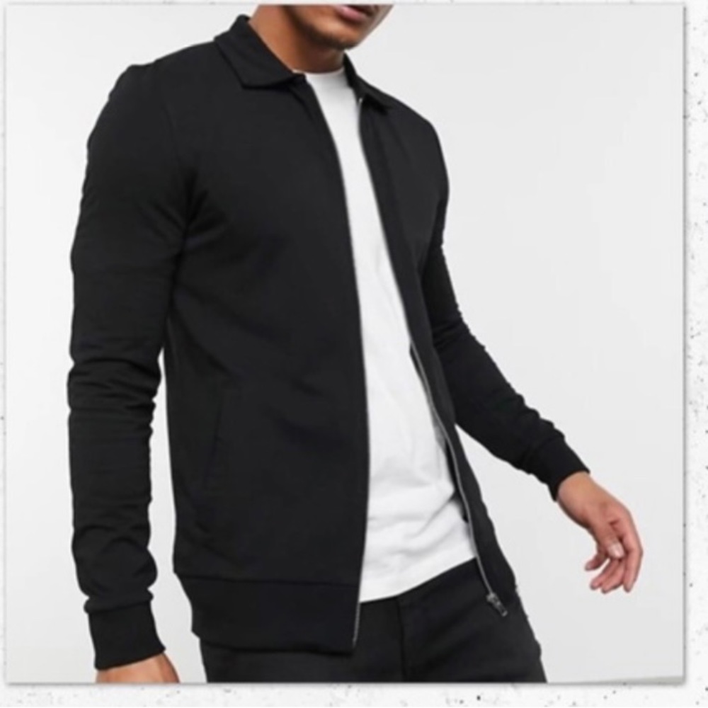 Men’s ASOS jersey/bomber style light weight jacket. Large